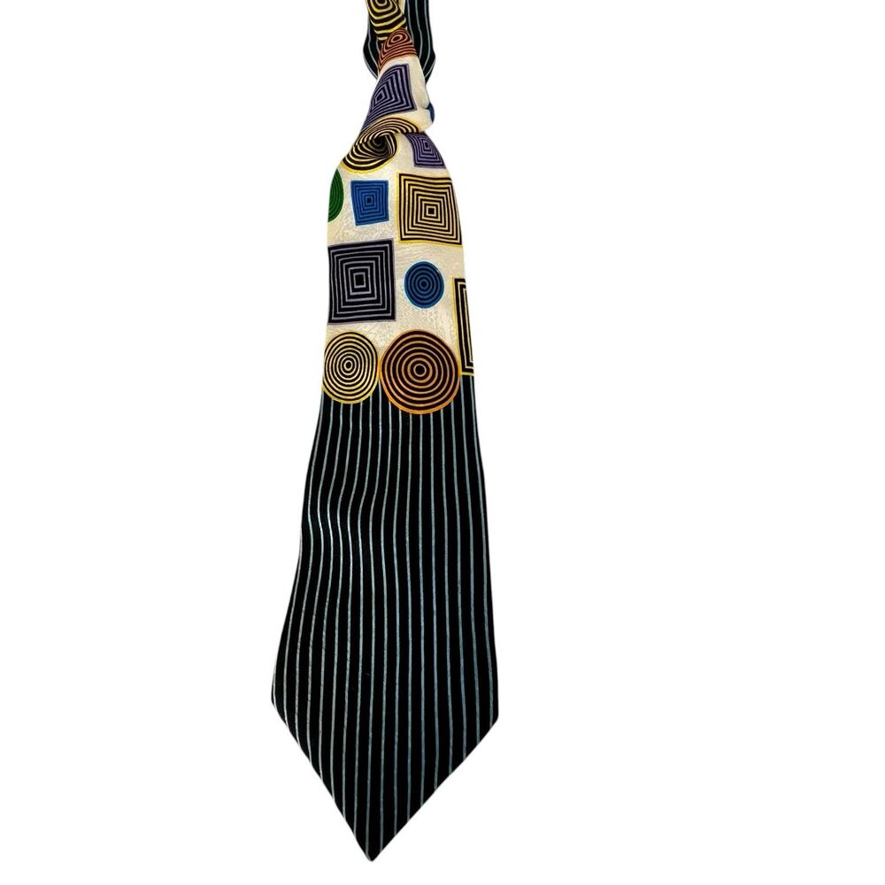 Rush Limbaugh Silk Tie 1996 Bold Abstract Geometric USA No Boundaries READ
